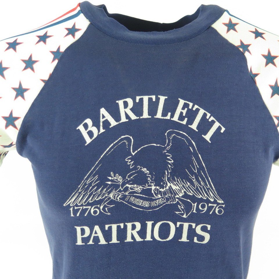 Vintage S Bartlett Patriots T Shirt Mens L Star Spangled Print Eagle