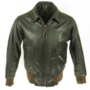 Vintage 60s Green Leather Jacket Mens 40 Additional Fleece Liner | The ...