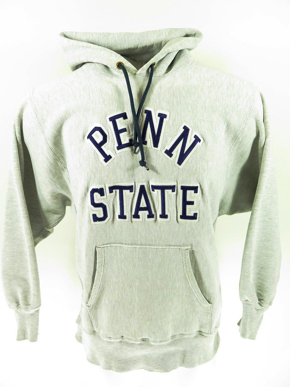 Vintage 80s Champion Penn State Hoodie Mens L Reverse Weave Sweatshirt |  The Clothing Vault