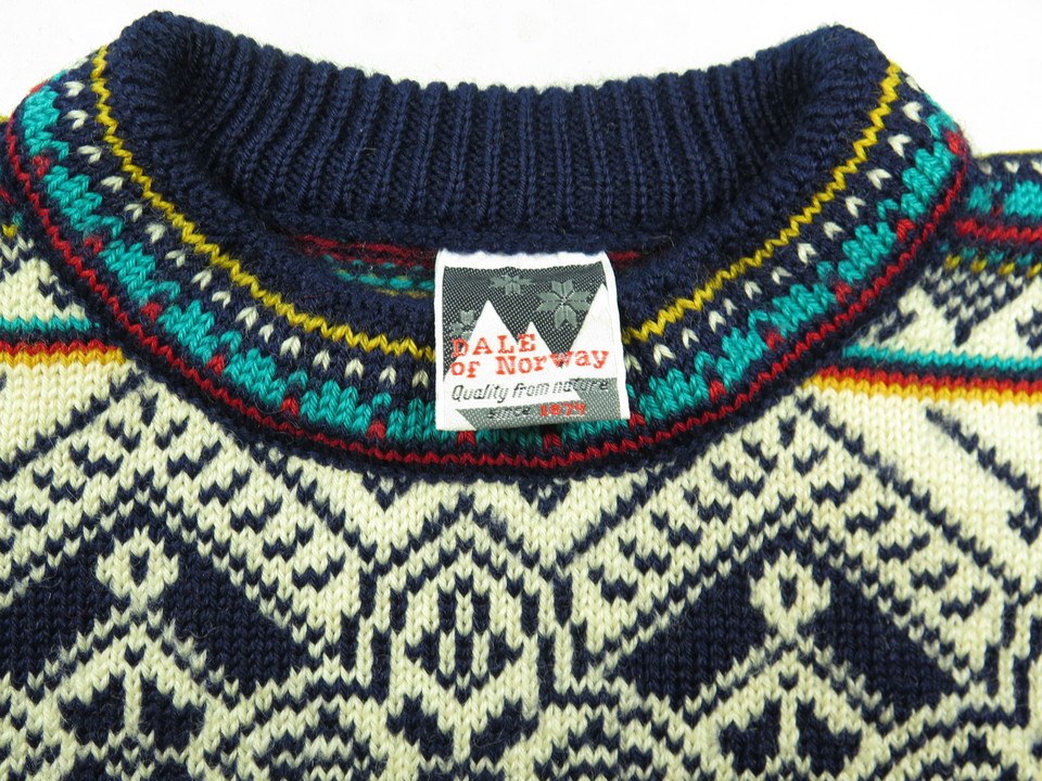 Vintage 90s Dale of Norway Sweater Jacket Mens L Pure Wool Blue ...