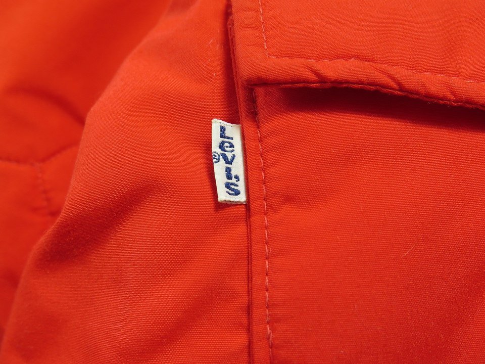 Vintage 70s Levis Puffy Ski Jacket Mens L Retro Red Blue White Tab ...