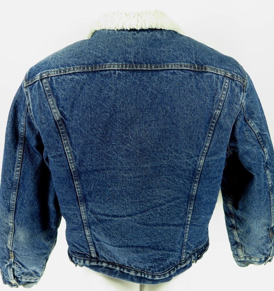 Vtg 80s Levis Red Tab Denim Trucker Sherpa Jacket Mens 44 | The ...