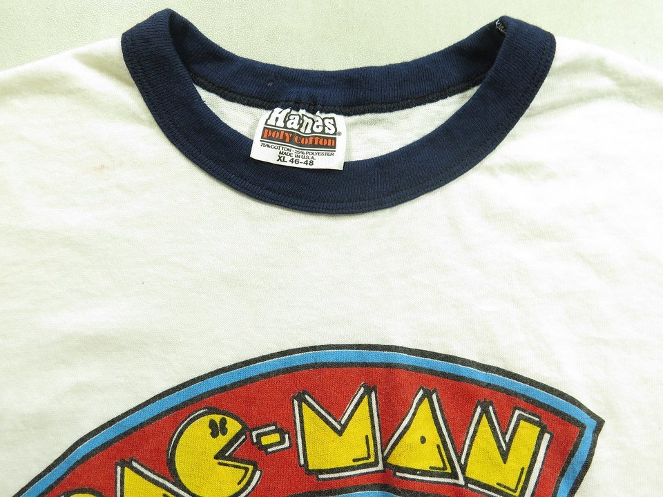 Vintage 80s Pac-Man T-shirt Namco Video Game Ringer Midway XL