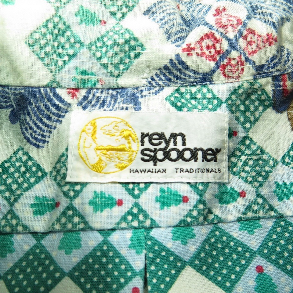 Vintage 80s Reyn Spooner Shirt M 1988 Gold Mermaid Christmas Reverse ...