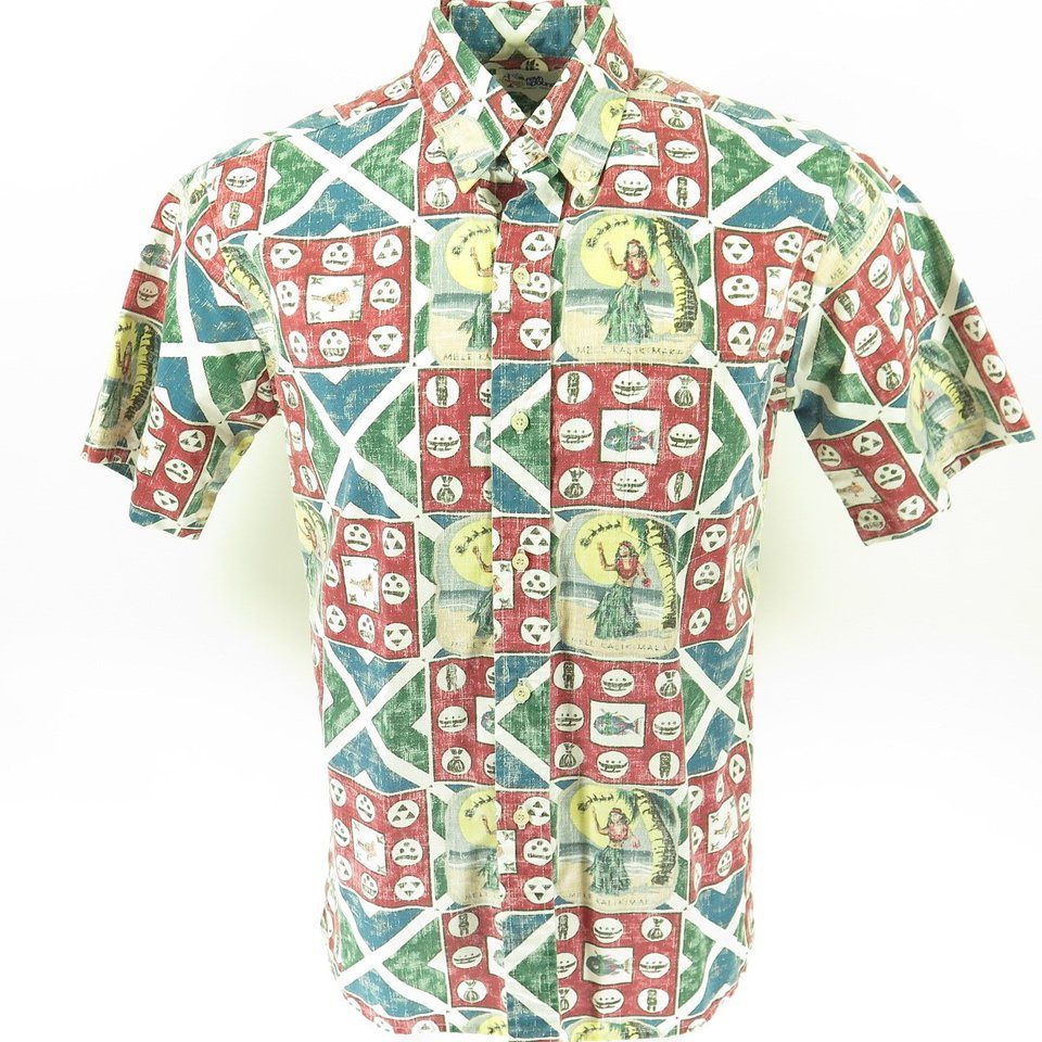 Vintage 90s 1993 Reyn Spooner Shirt Mens M Mele Kalikimaka Hawaiian ...