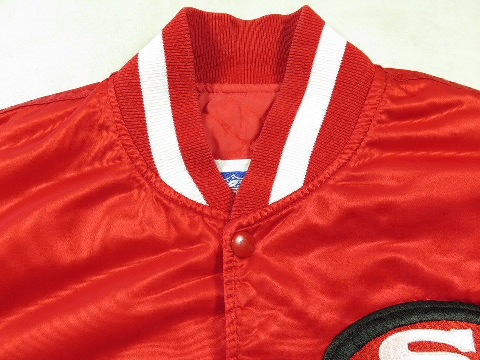 San Francisco 49ers: 1980's Red Satin Reverse Spellout Starter