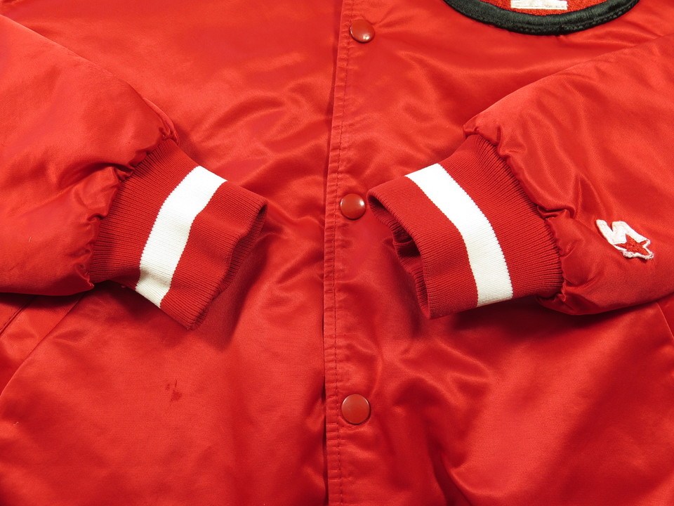 Vintage 80s San Francisco 49ers Jacket Mens L NFL Red Starter Satin ...