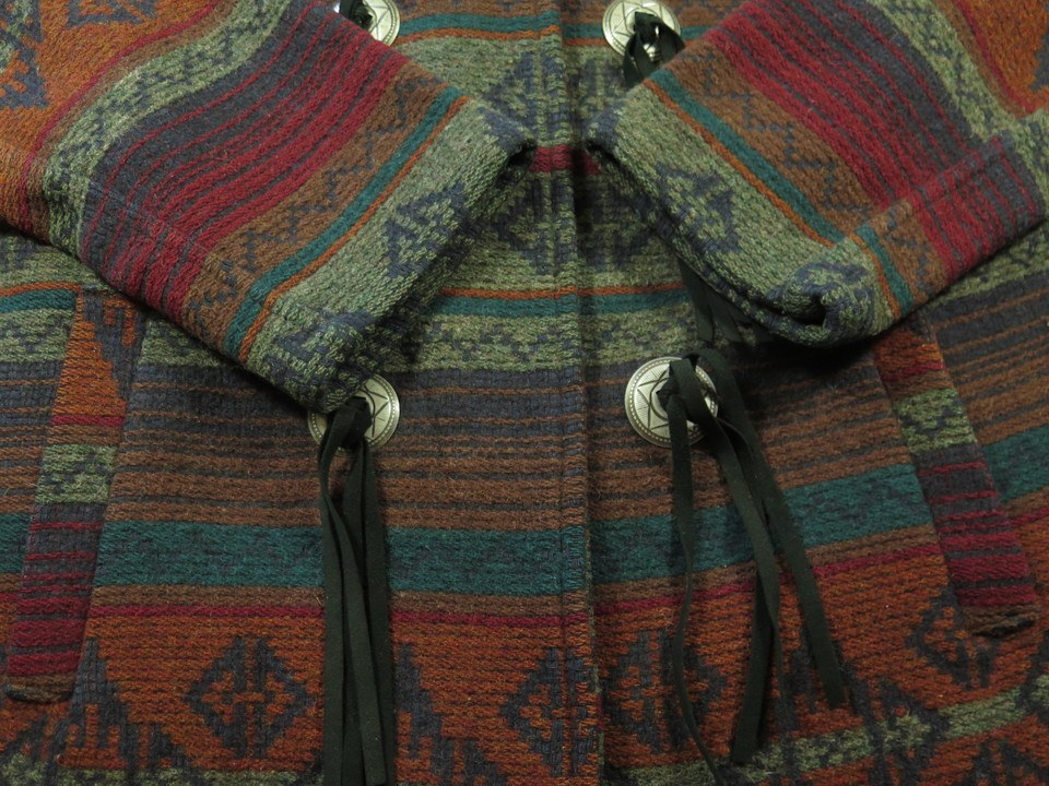 Vintage 80s Woolrich Nordic Navajo Overcoat Womens L