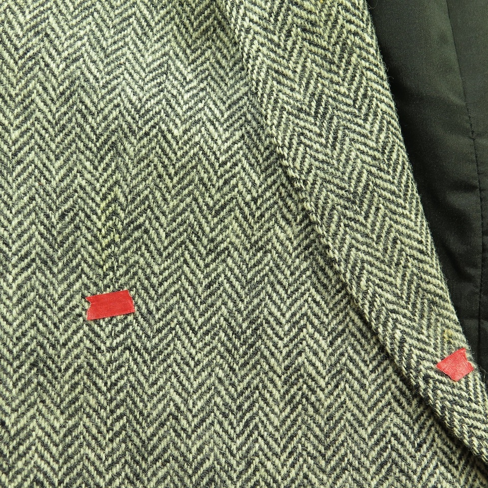 Vintage 80s Harris Tweed Sport Coat 40 England Gray Herringbone Wool 2 ...