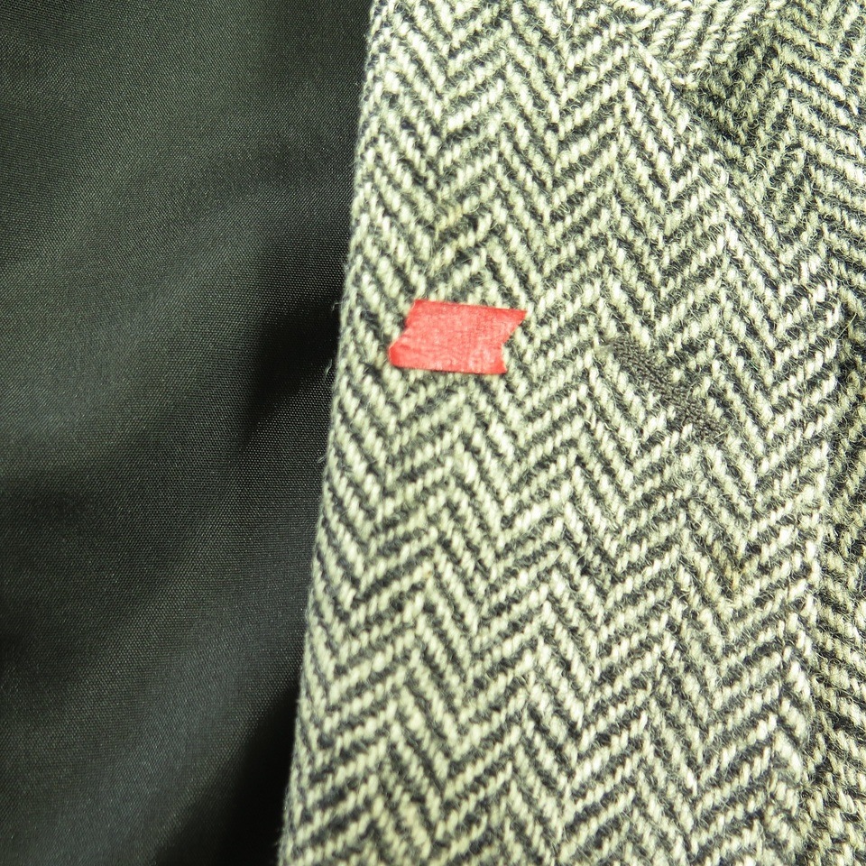 Vintage 80s Harris Tweed Sport Coat 40 England Gray Herringbone