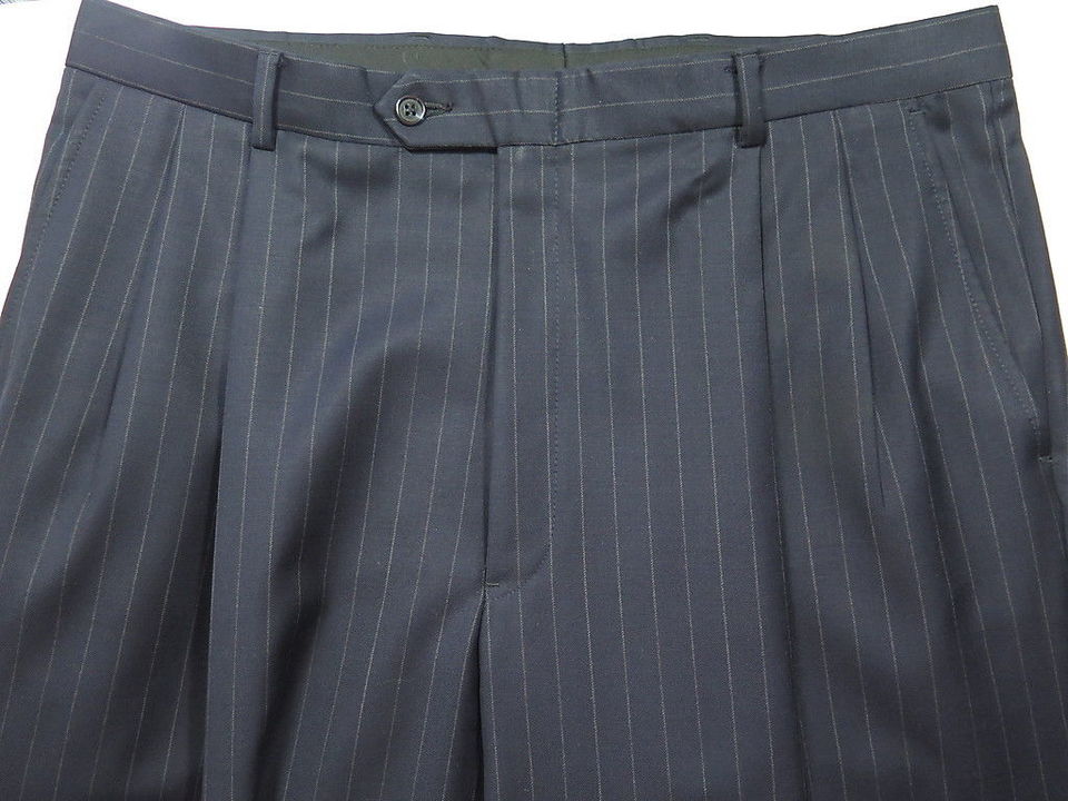 Hart Schaffner Pinstripe Blue Suit Jacket 42 L Pants 36 x 30 NEW | The ...