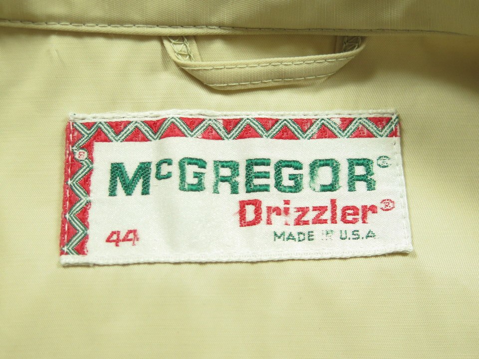 Vtg 60s McGregor Drizzler Rain Water Repellent 60/40 Jacket Mens 44