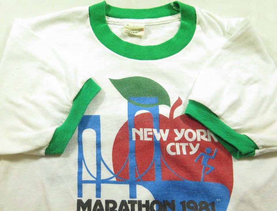 Vintage 80s Boston Marathon T-Shirt L Deadstock 1981 Soft Thin USA