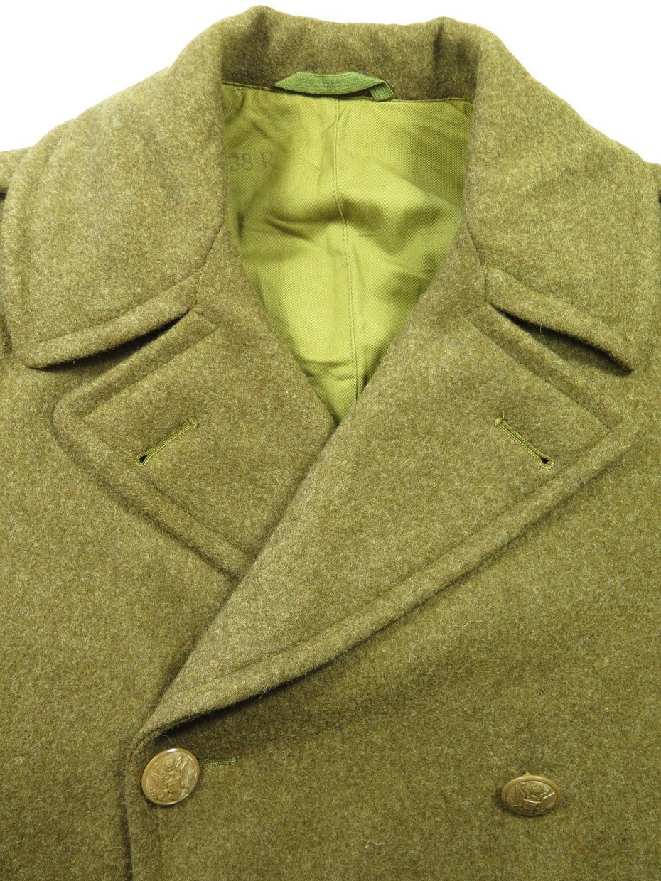 Vintage 40s US Army Overcoat Melton Coat 38 Wool Deadstock Military ...
