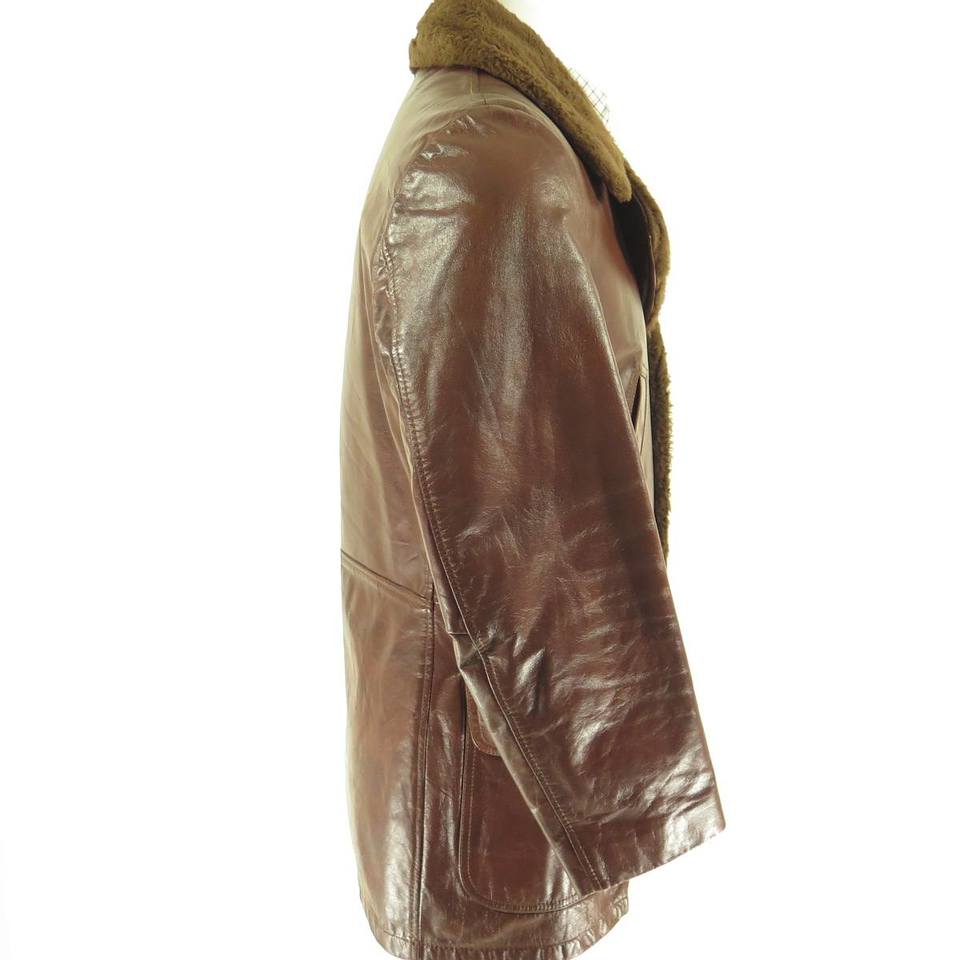 Vtg 70s William Barry Brown Leather Fight Jacket Mens 40 | The