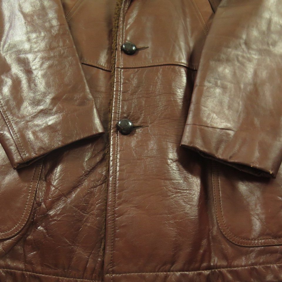 Vtg 70s William Barry Brown Leather Fight Jacket Mens 40 | The Clothing  Vault