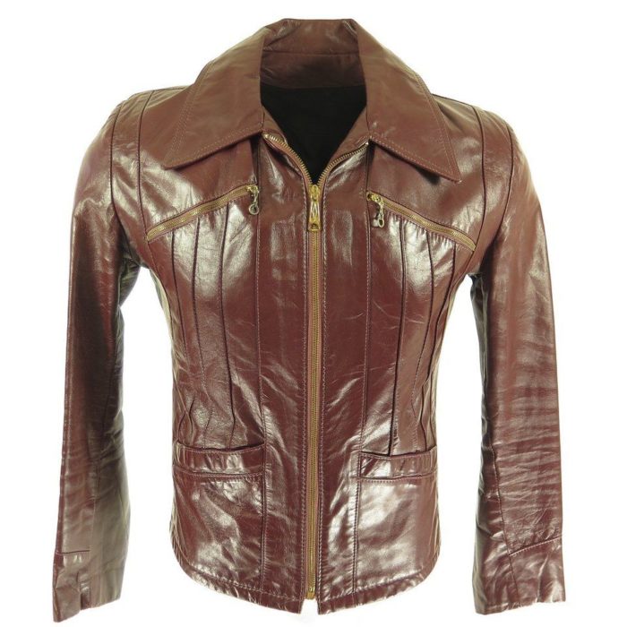 H10G-Red-leather-wintage-zip-winter-jacket-1