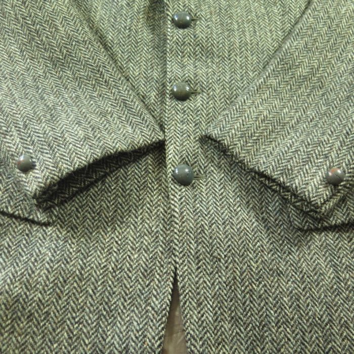 Vtg 50s Harris Tweed Wool Herringbone 3 Button Sport Coat Mens 40 | The ...