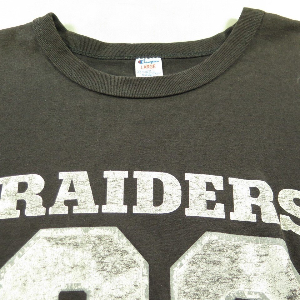 Vintage Los Angeles Raiders 3/4 Sleeve Tshirt by Champion Made in USA  Oakland