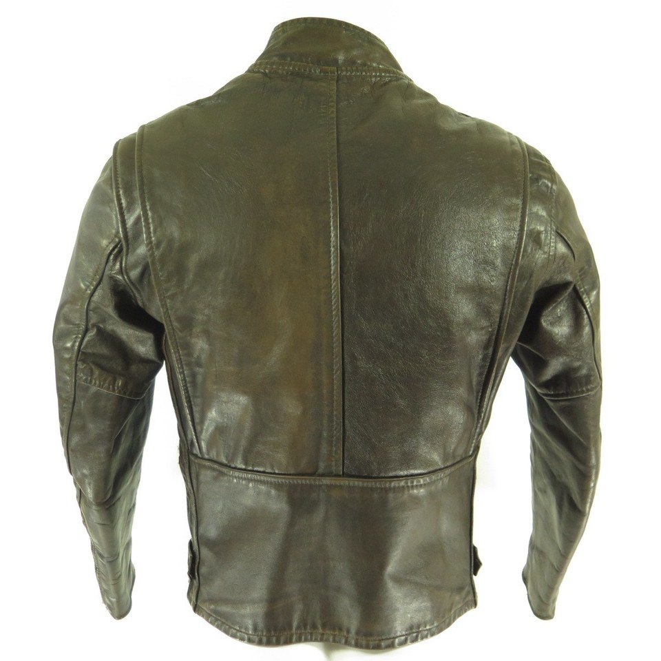 Vintage 60s Lesco Leather Biker Cafe Racer Jacket 40 w Liner | The ...