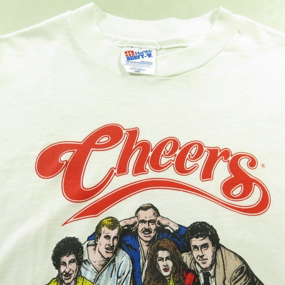 Vintage 90s Hanes Beefy Tee Cheers T-shirt Mens L Deadstock 