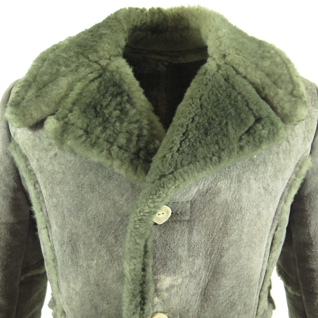 Vtg 70s Gray Sheepskin Shearling Marlboro Man Coat 42 Sam Michel | The ...