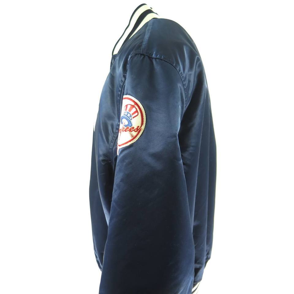 Vintage 80s New York Yankees Starter Jacket Mens XL MLB Baseball Satin Blue