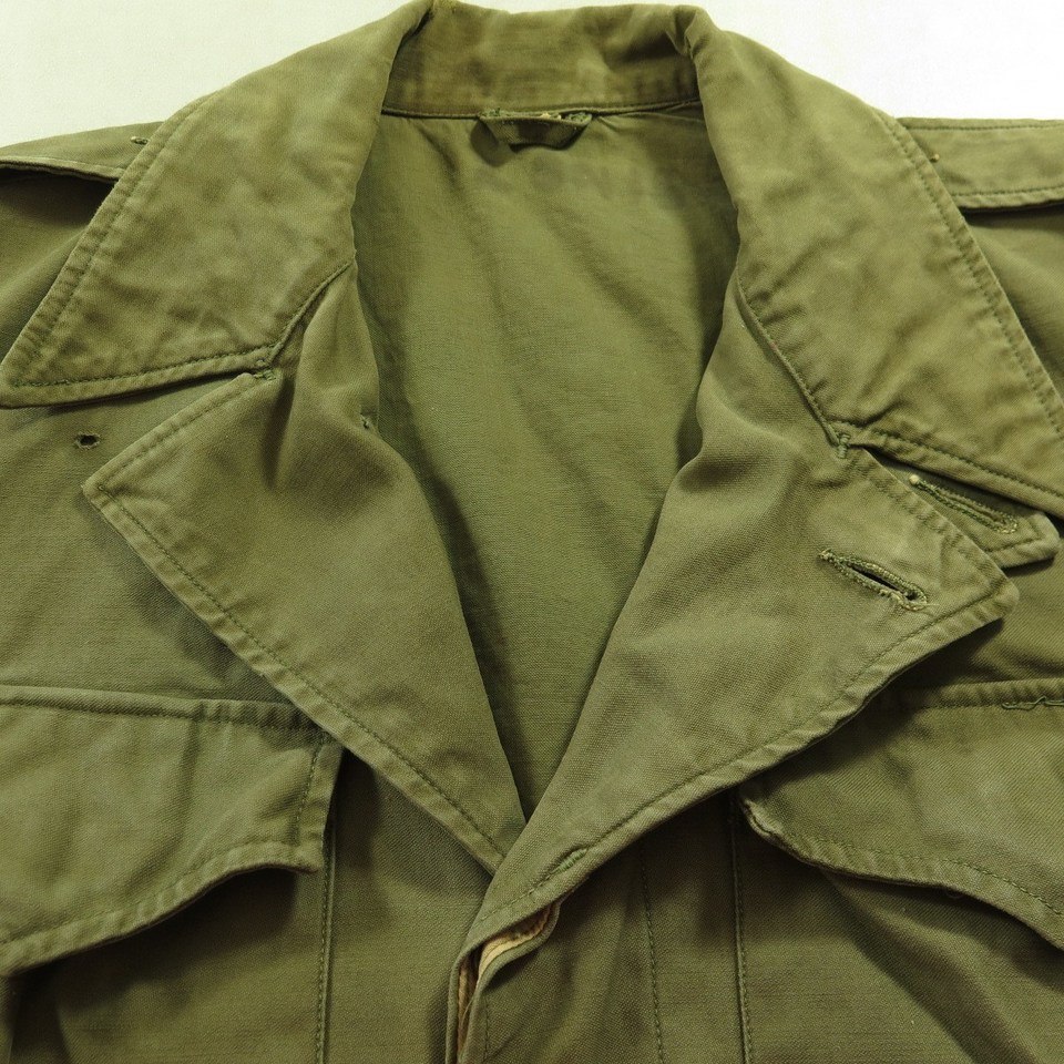 Vintage 40s M-43 Field Jacket 36 WWII Cotton Sateen Army Military ...