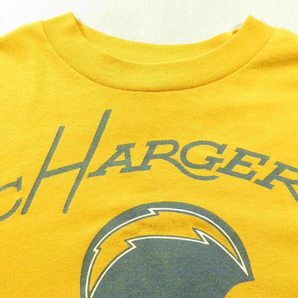 Four Vintage San Diego Chargers Footbal Yellow T-Shirts Size Large