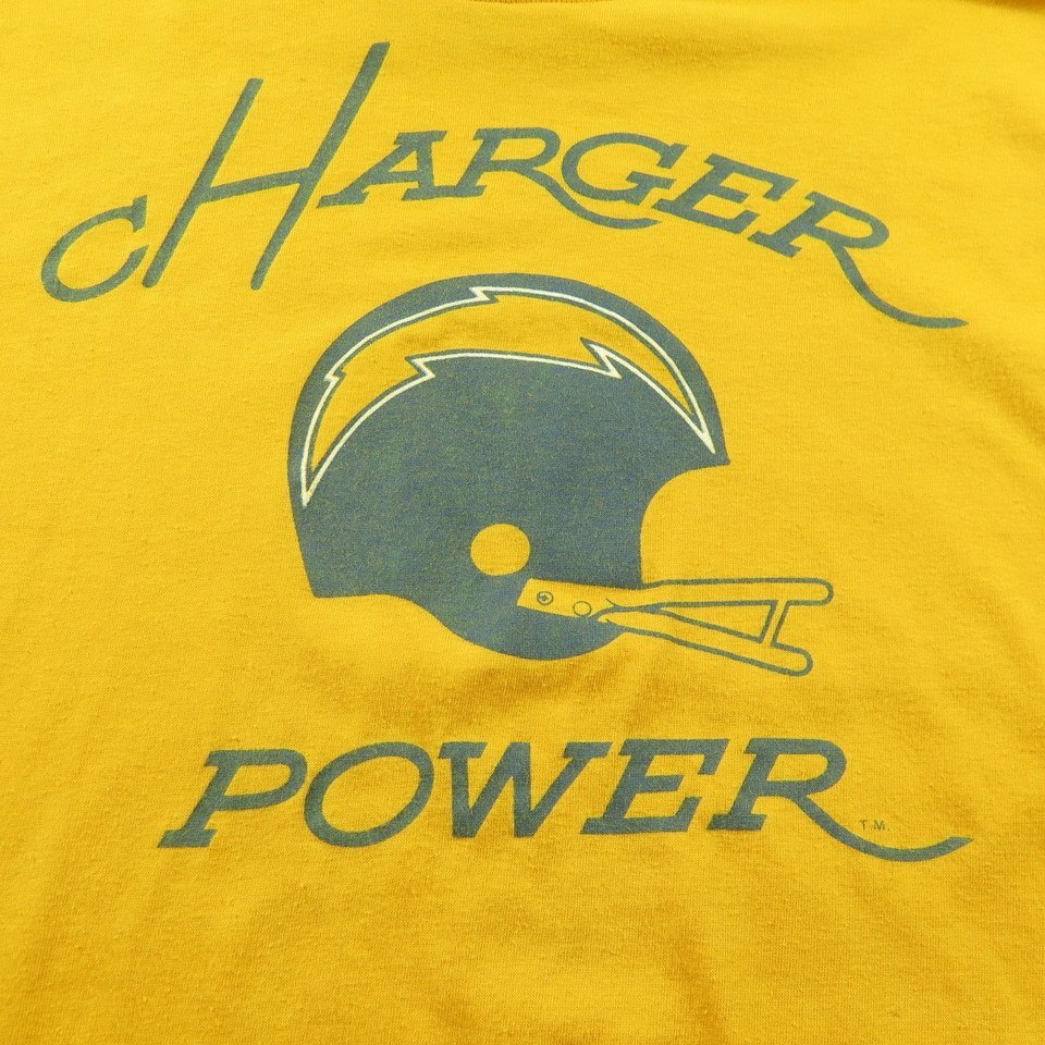 VINTAGE NFL SAN DIEGO CHARGER POWER TEE SHIRT 1980S SIZE MEDIUM MADE IN USA