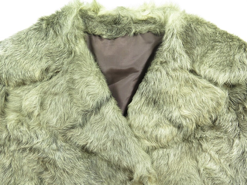 Vintage 70s Curly Lamb Fur Coat Jacket Womens M Real Lambskin Fur ...