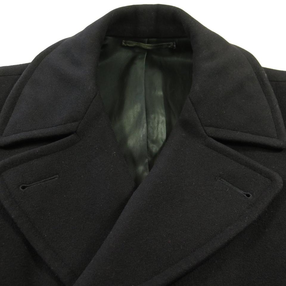 Vintage 60s Navy Peacoat 40 USN 8 Button Vietnam Kersey Wool Pea Coat ...