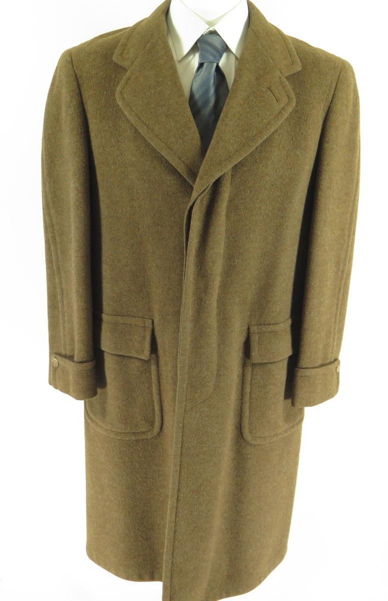 Vintage 30s Depression Wool Great Coat Overcoat Mens 40 Union Made Moorfield