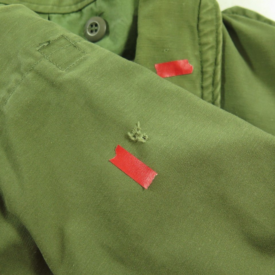 Vintage 70s M-65 Army Field Jacket Mens M Vietnam Cotton Sateen OG