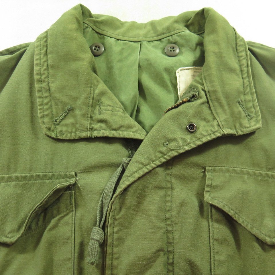 Vintage 70s M-65 Army Field Jacket Mens M Vietnam Cotton Sateen OG-107 ...
