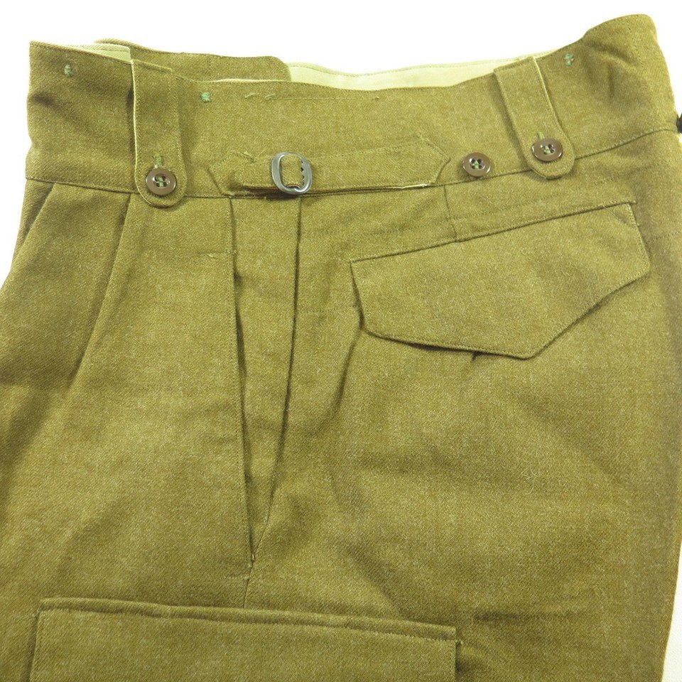 Vintage 50s Military Trouser Pants Australian Wool sz 12 36 Korean