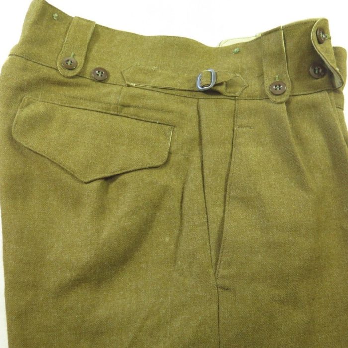 Vintage 50s Military Trouser Pants Australian Wool sz 12 36 Korean