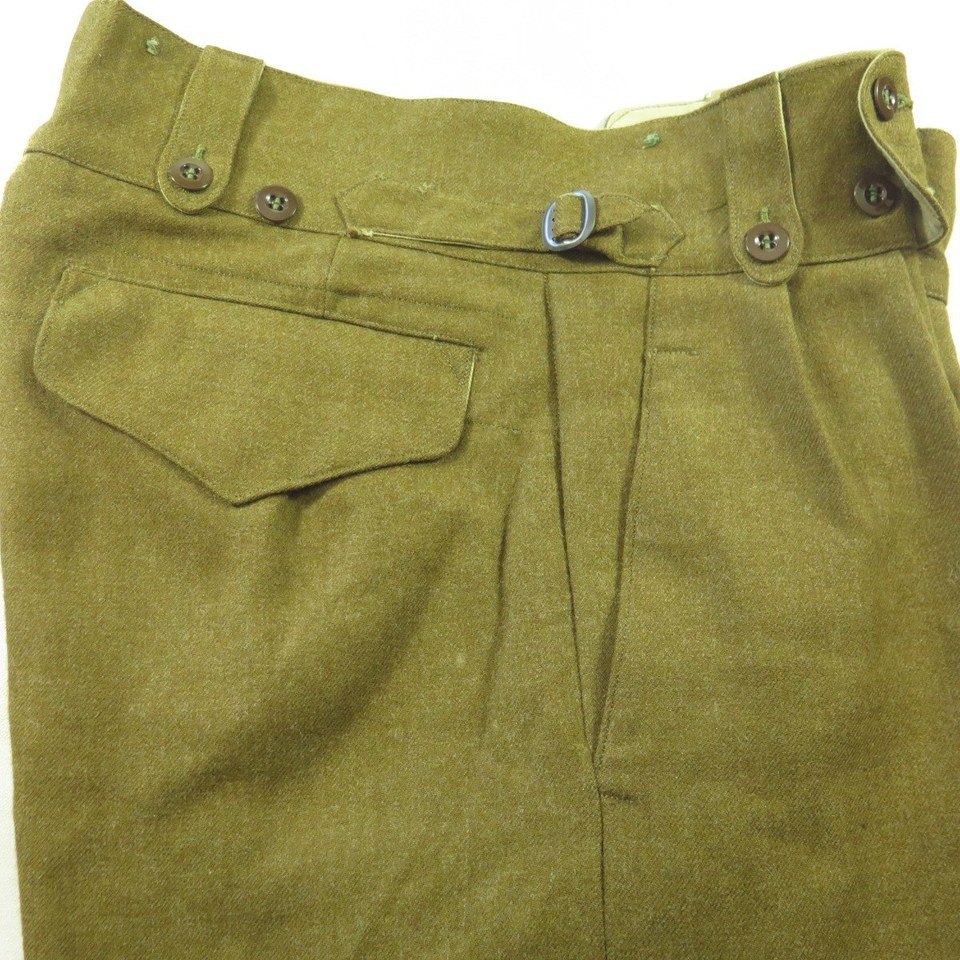 Vintage 50s Military Trouser Pants Australian Wool sz 12 36 Korean 