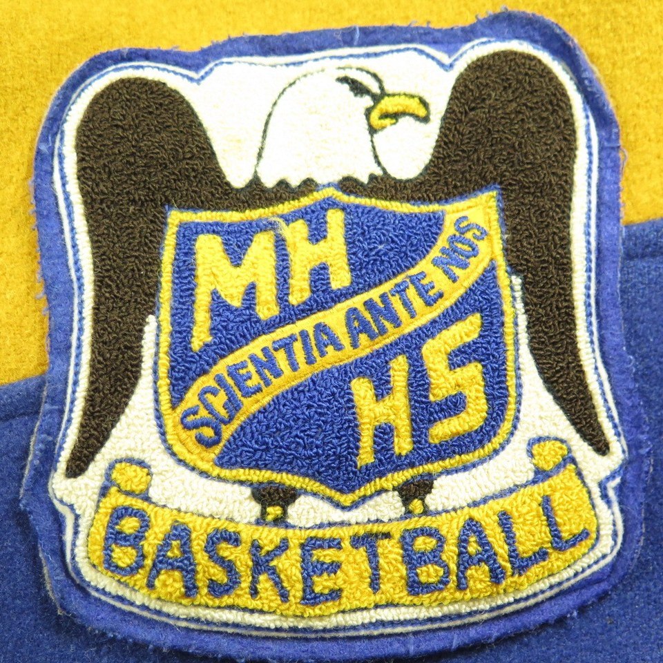 Vintage 60s Basketball Team Varsity Jacket Large Eagles High School Canada