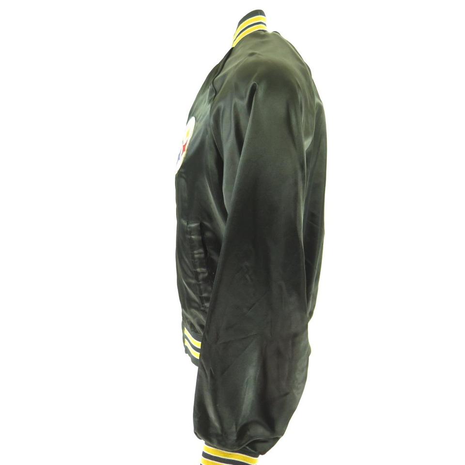 Vintage Style Steelers Black Satin Unisex Bomber Jacket