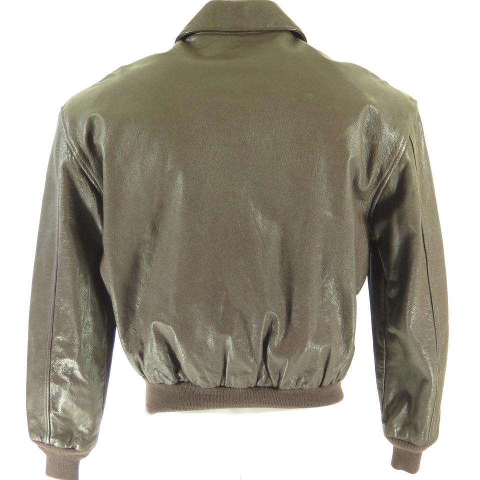 Vintage 80s A-2 Cooper Flight Leather Jacket 42 or Large Goatskin Brown ...