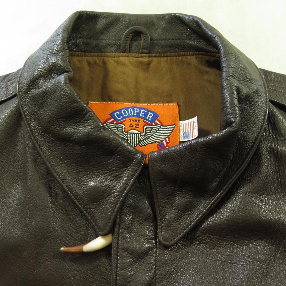 Vintage 80s Type A-2 Leather Flight Jacket 52 Long Goatskin | The