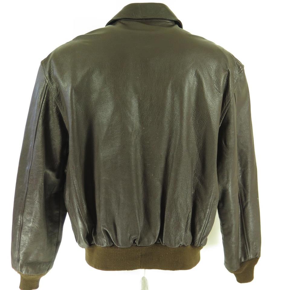 Vintage 80s Type A-2 Leather Flight Jacket 52 Long Goatskin | The ...