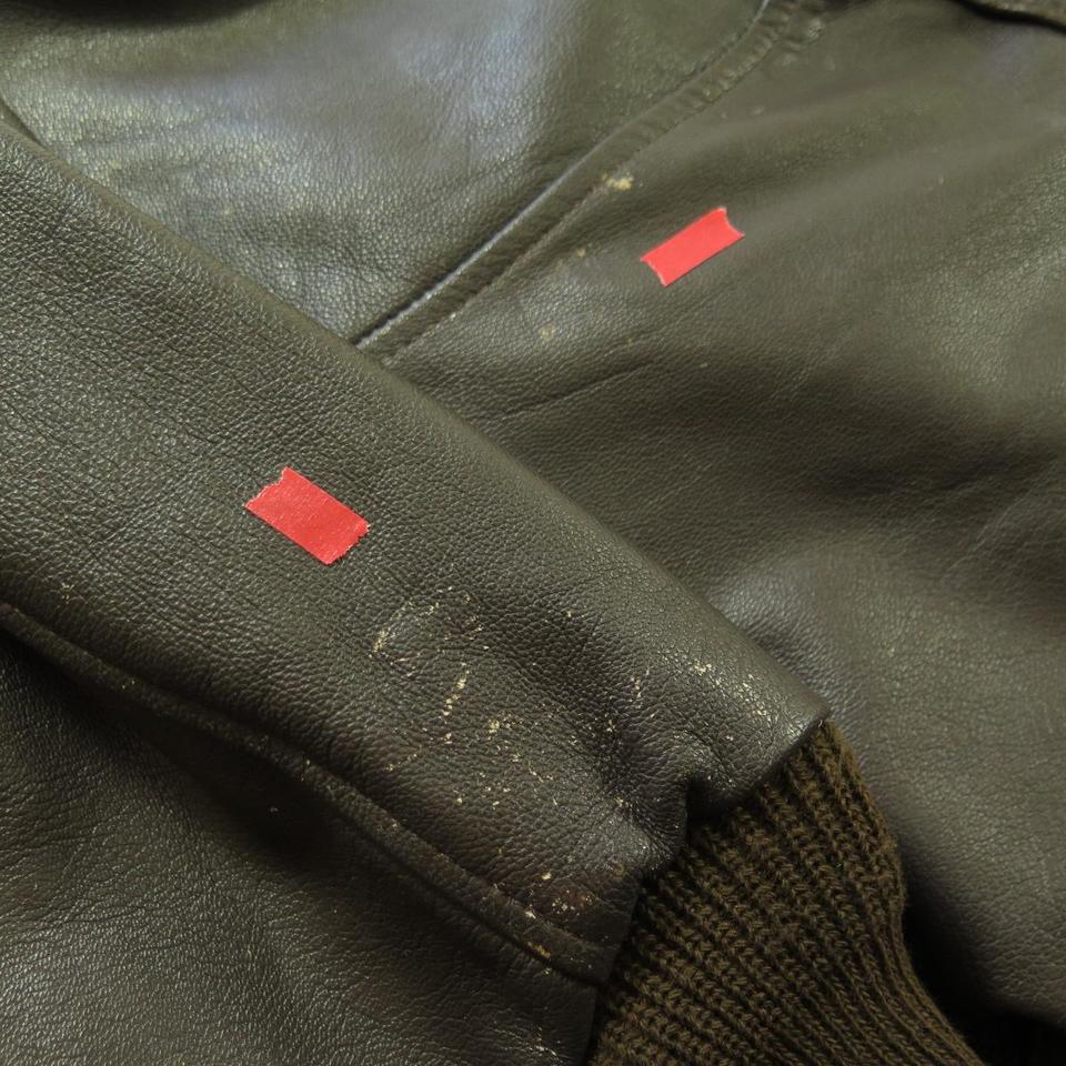 Vintage 80s Type A-2 Leather Flight Jacket 52 Long Goatskin | The