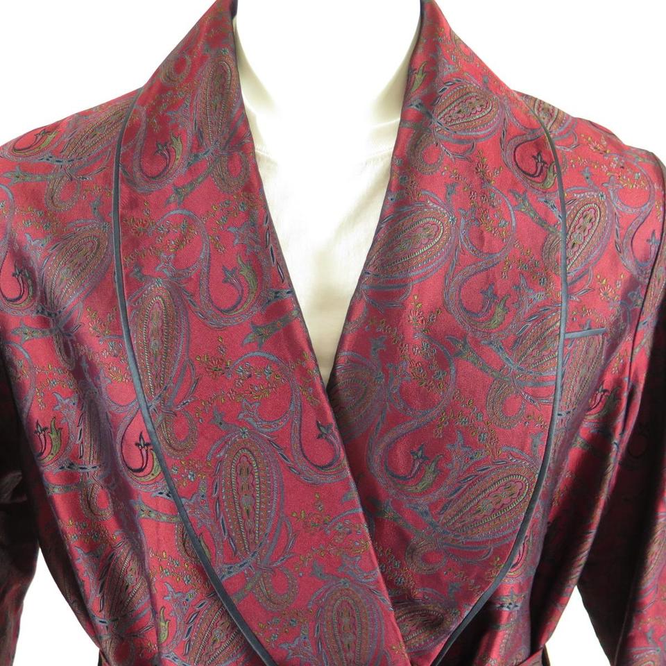 Daniel Hanson England Made Silk Paisley Robe M New | The Clothing Vault