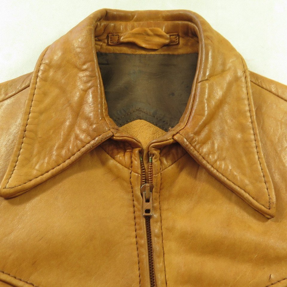 Vintage 80s Europa Genuine Leather Jacket Mens EU 40 USA S