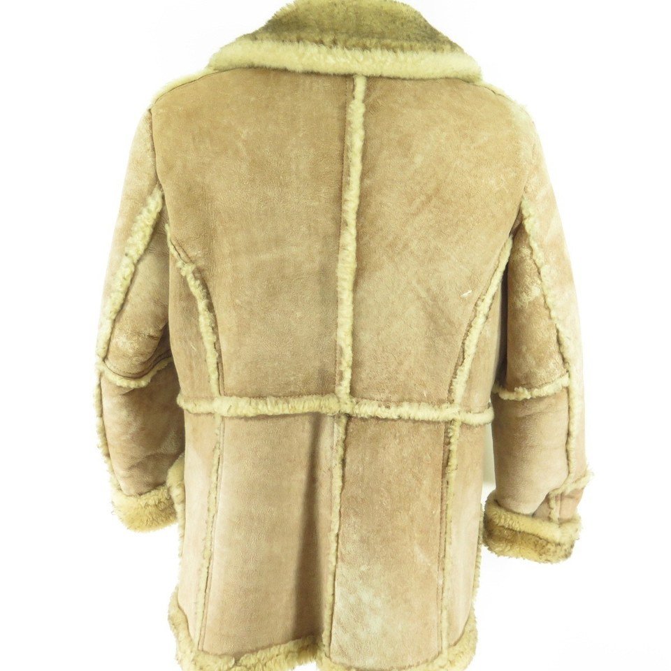 Vintage 70s Western Sheepskin Shearling Marlboro Man Jacket Coat L ...