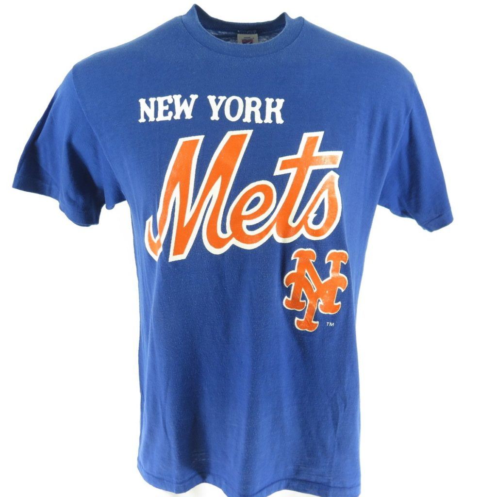 Vintage 80s New York Mets 50/50 T-shirt XL Deadstock Logo 7 MLB ...