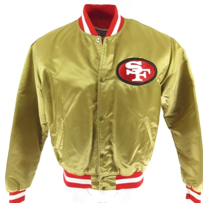 San Francisco 49ers Vintage 80s Starter Satin Bomber Jacket Nfl Football  Black Varsity Style Coat Size M by Starter