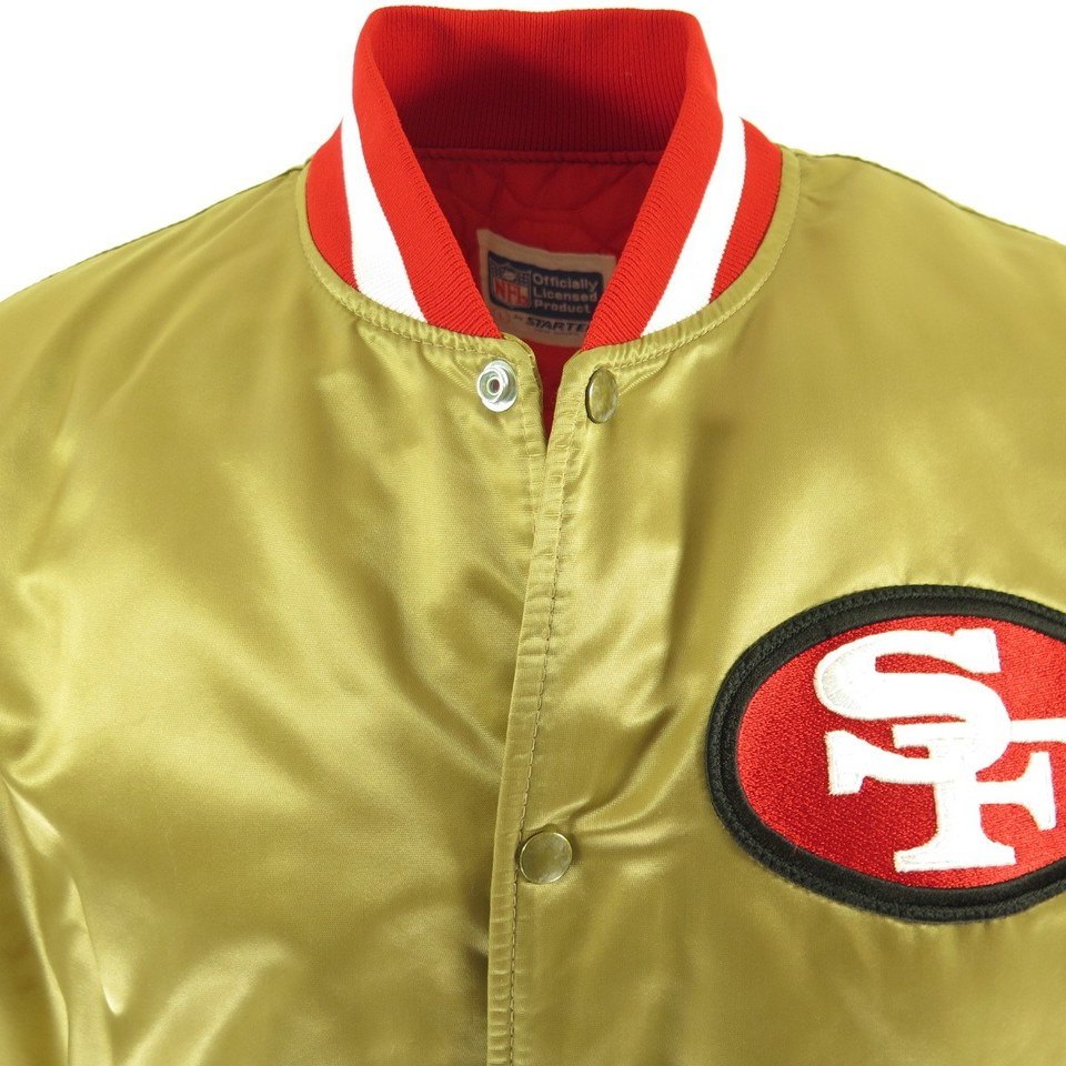 Vintage 80s Starter NFL Football San Francisco 49ers Gold Jacket